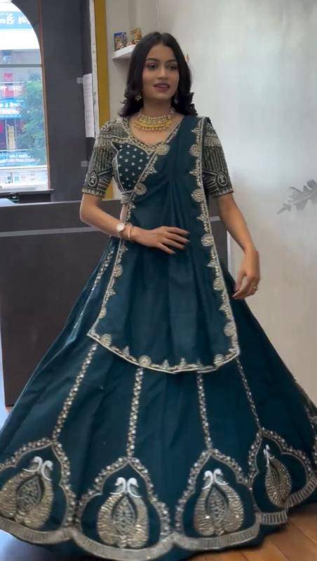 Tapi 305 Chinon Blue Wholesale lehenga market in Mumbai